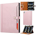 Miniatyrbillede 1 af 5: For iPad Pro 11 (2024) Etui med Automatisk Vågen/Søvn Læderpung Tablet Cover med Kortlomme (FMY) Rose Pink