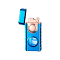 Miniatyrbillede 1 af 5: Dual Flame Lighter med LED Blåt Lys Synlig Tank, Kreativ Vindtæt Gas Torch Lighter, Dual Fire Butan Lighter med Gaveæske, Gaver F (FMY) E
