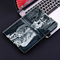 Miniatyrbillede 2 af 5: Maltet Cover i Læder med Malet Design til Samsung Galaxy Tab A 9.7 T550 T555 P550 (FMY) Cat Reflection Tiger