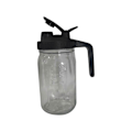Miniatyrbillede 5 af 5: 32oz Mason Jar Hældetud Låg - Glaskande med Låg, Brystmælk Kande, Forsegling til Juice, Mælk, Kaffe (FMY) BlackTransparent