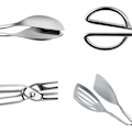 Miniatyrbild 4 av 5: Köksstänger i rostfritt stål, 2 stycken salladsstänger i rostfritt stål, salladsstänger, bufféstänger, salladsbufféstänger (silver) (FMY)