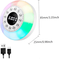 Miniatyrbilde 5 av 5: Visuell Timer med RGB-lys 60-minutters Nedtellingstimer Oppladbar Berøringskontroll Pomodoro-timer for Barn Voksne Stille Kjøkkentimer for Hjem (FMY)