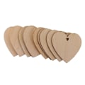 Miniatyrbilde 1 av 5: 100 stk. Ubehandlet hjerteformet treutskjæring med hull for håndverk 20mm 25stk 80mm  (FMY) Wood