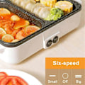 Miniatyrbild 5 av 5: Två-i-ett Elektrisk Gryta med Grill Multifunktionell Kokare Elektrisk Grill Non-Stick Bakplåt (FMY) White