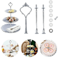 Miniatyrbilde 4 av 5: 10 Sett Kake Stativ Beslagsett Lagdelt Brett For 3 Lags Kake Stativ Holder Hardware (FMY) Silver