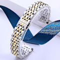 Miniatyrbild 3 av 3: Armband för Garmin Lily 2 Klocka 7-Pärlor 14mm Rostfritt Stål Ersättningsrem (FMY) Silver Gold