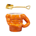 Pikkukuva 3 / 4: Keramiikka Kahvimuki Lihasrinta Lihasrinta Isänpäiväksi Keittiöön (FMY) Mug and Flat Spoon 13 x 15.5cm