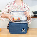 Miniatyrbild 2 av 5: Bärbar Lunchväska Mat Termisk Låda Vattentät Offi Kylväska Lunchbox Med Axelrem Isolerad Väska 24X14X172