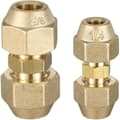 2 st 1/4\" 3/8\" Koppar Dubbla Kopplingar för Luftkonditionering, Dubbel Nipper, Lödfri AC Kopparrörskoppling