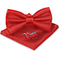 Miniatyrbilde 1 av 7: Sløyfe for menn, Klassisk ensfarget sløyfe for menn, Satin Tux sløyfe, Justerbar formell sløyfe for fest, bryllup 3pcs-Large RED