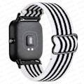 Miniatyrbild 1 av 5: 20mm/22mm Armband för Amazfit Gts 4//2/2e/3/gts2 Mini/gtr 4/3/pro/gtr2/47mm/stratos Nylon Elastiskt Klockarmband Amazfit Bip Rem stripe vit svart stripe white black 22mm