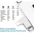 Miniatyrbillede 3 af 5: 128GB USB Type-C Flash Drive Telefon Foto Stick USB C Thumb Drive Memory Stick Ekstern Datalagring til Android Telefon og Computere sølvfarvet