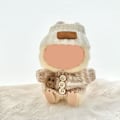 Miniatyrbild 3 av 5: Kläder för Labubu (INGEN Docka), Hatt & Jumpsuit Set för 17cm Labubu Tillbehör Kostym Off-white