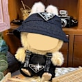 Miniatyrbild 4 av 5: Kläder för Labubu (INGEN Docka), Hatt & Jumpsuit Set för 17cm Labubu Tillbehör Kostym Black