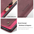 Miniatyrbillede 5 af 5: CaseMe Wallet Case Burgundy Kort Slot til Samsung Galaxy S21 FE Burgundy