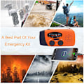 Miniatyrbild 3 av 8: Väderradio, Solradio, Nödladdningsradio med Handvev, Självdriven AM/FM Solcellsväderradio med LED-ficklampa, WB-radio med Batteribackup Orange
