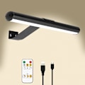 Miniatyrbilde 1 av 5: Fjernkontroll vegglampe, trådløs LED-lampe for bilder, oppladbart batteri, 300 lumen lysstyrke, justerbar, for fresko og dartskive med metallkropp
