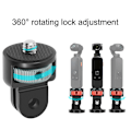 Miniatyrbillede 3 af 5: SS45181-A1 Aluminiumlegering 1/4 tomme Skrue Tripod Adapter til Insta360 Gopro DJI, 360 Graders Roterende Multicolor Black Red
