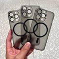 Pikkukuva 6 / 6: Erittäin ohut mattapintainen langaton latauskotelo iPhone 15 14 13 12 Pro Max -puhelimille, mattapintainen läpinäkyvä kova magneettikotelo Magsafe-laturille, musta Black For iPhone 12 Pro