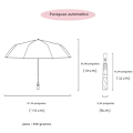 Miniatyrbillede 7 af 7: Automatisk foldbar paraply, vindafvisende, stor luksusparaply med sort belægning, 12 ribber, 1 stk 1pc black