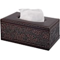 Miniatyrbild 1 av 5: 1 st Antik PU Läder Tissue Box Hållare Omslag Rektangulär Servettfodral Dispenser, Hemmakontor Bil Tissue Box med Ma
