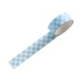 Miniatyrbilde 1 av 5: JIKAIX 1 Rull Washi Tape Klebrig Lim Klar Trykk Fjernbar Falmingsbestandig Scrapbooking Washi Sjakkbrettmønster Papirtape for Barn Blue