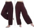 [LCS] Women's Harem Pants Wide Bloomers Trousers Coffee Coffee 2XL