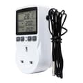 Digital temperaturregulator stikkontakt EU-stik termostat med timer switch sensor sonde varme køling [DB] UK