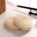 Miniatyrbilde 7 av 9: Tatami Futon Meditasjonspute tykk/tynn Rund Pute Maiskolbe Stråflettet Matte Japansk Stil Pute med Silkevatt Single Layer diameter 30