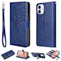 Miniatyrbillede 1 af 5: Til iPhone 16 Plus Cover PU Læder 2 i 1 Wallet Telefon Cover Magnetisk Aftagelig Blue