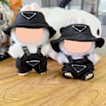 Miniatyrbild 5 av 5: Kläder för Labubu (INGEN Docka), Hatt & Jumpsuit Set för 17cm Labubu Tillbehör Kostym Black