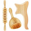 Miniatyrbild 2 av 7: Trä Terapi Massage För Lymfdränage Massager Anti llulite Fascia Massage Roller för Helkroppsmuskel Smärtlindring 3Pcs
