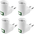 4 pcs E27 with switch Construction site socket AC 220V Power outlet for wall kitchen lamp Adapter LED lamp holder (White)