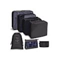 Miniatyrbild 2 av 5: 7/8/9/10 Delars Set Reseorganisatör Förvaringsväskor Resväska Packningskuber Set Fodral Bärbar Bagage Kläder Sko Ordning Påse Vikbar 7 pcs black 1