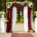 Miniatyrbillede 8 af 9: Gardiner til værelset Chiffon stof Draperingsgardin Bryllupsdekoration Festartikler Ceremoni Reception Dekorativ cortinas Red wine 75x400cm