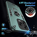 Pikkukuva 5 / 5: ZTE Blade V70 Vita Kotelo PC TPU Pudotussuoja Puhelinkuori Sormuksella ja Jalustalla - Multicolor Green