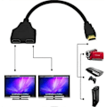 Pikkukuva 1 / 5: HDMI-kaapeli 1080P HDMI-jakajakaapeli Portti Uros - 2 Naaras 1 sisään 2 ulos -jakaja