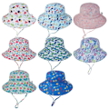 Miniatyrbild 8 av 9: Sommar Baby Solhatt Barn Utomhus Nacke Öron Skydd Anti UV-skydd Strandhattar Pojke Flicka Badhattar För 0-8 År Dinosaur (for 0-3 years)