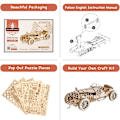 Pikkukuva 6 / 7: Rakennettavat automallit, 3D-puupalapelit aikuisille ja teini-ikäisille, DIY mekaaniset automallien rakennussarjat, paras lahja lapsille - Grand Prix -auto