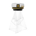 Bride Captain Hat Skipper Cap with Veil Masquerade Headwear Wedding Sailor Cap