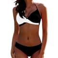 Naisten bikinisetti uimapuku Black White S