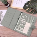 Miniatyrbild 6 av 7: A6 Budget Planner med 12 Kontantkuvert, Färgglad PU Läder Notebook Pärm med 12 st A6 Pärmfickor grey A5