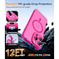 Miniatyrbilde 7 av 7: Magnetisk deksel til iPhone 16 Pro Max med full kamerabeskyttelse [MagSafe-kompatibel] [Transparent matt] Beskyttende telefondeksel, Lilla Hot Pink Hot Pink iPhone 14 Pro Max