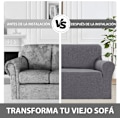 Miniatyrbild 6 av 8: Justerbara 3- och 2-sits Sofföverdrag, Stretch Sofföverdrag, med Armstöd, Soffskydd, Jacquard Sofföverdrag, Halkfria Tvättbara, Grå Grey Large 2-seater (170-185 cm)