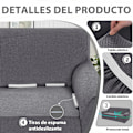 Miniatyrbild 7 av 8: Justerbara 3- och 2-sits Sofföverdrag, Stort 3-sits Sofföverdrag, Stretch Sofföverdrag, Soffskydd, Slitstarkt Elastiskt Sofföverdrag, Grå Grey Large 3-seater (215-250 cm)
