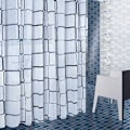 Miniatyrbillede 7 af 9: Badeværelsesforhæng Vandtæt Badeforhæng PEVA Moderne Geometrisk Ternet Mønster Bondehus Hjem Dekoration Gennemskinnelig shower curtain 150x180cm