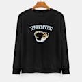 Miniatyrbilde 3 av 5: Turbonegro '30-årsjubileum' Langermet Crewneck 100% Bomull Pullover Unisex Sweatshirts Svart Høy kvalitet glatte linjer 3XL