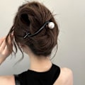 Miniatyrbilde 4 av 5: 3 stk Elegante Perle Franske Hårspenner Bananklipp Hårklipp Fransk Twist Hårklipp Banan Hårklipp for Kvinner Hår