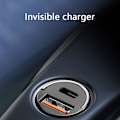 Miniatyrbilde 2 av 5: 100W Bil USB-lader Superlading USB-A USB-C Svart