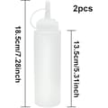 Miniatyrbild 2 av 5: Set med 2 x 230 ml plastflaskor med lock för ketchup, klämflaskor för ketchup, etikett